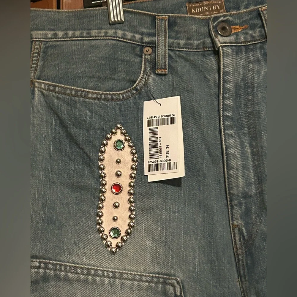Kapital 14 oz denim shorts WITH studs remake size 34 NWT - Picture 2 of 15